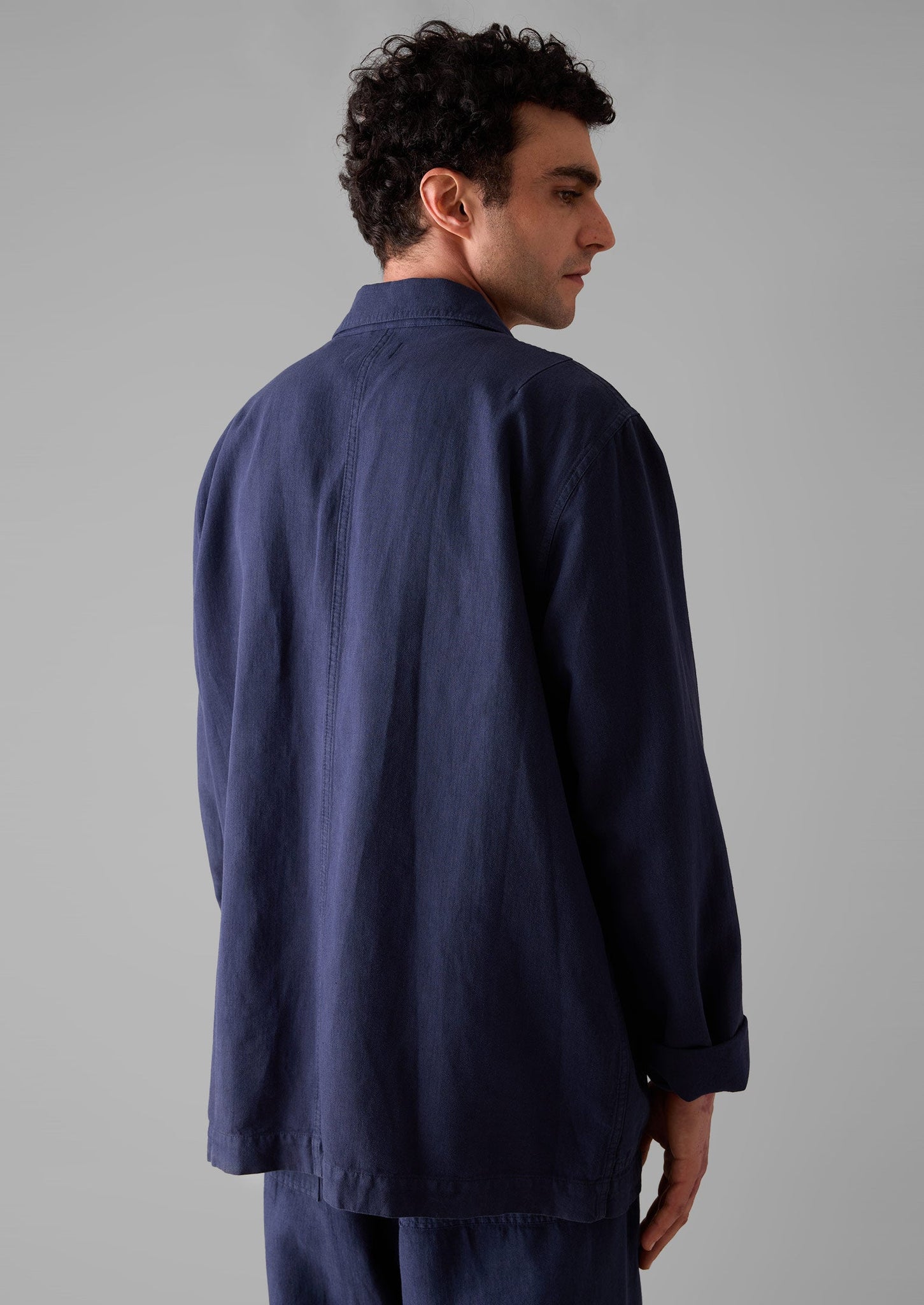 Arlo Garment Dyed Herringbone Jacket | Dark Indigo