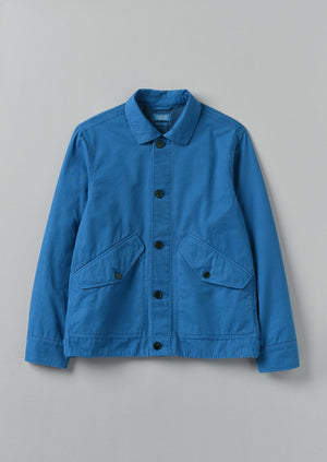 Garment Dyed Organic Cotton Coach Jacket | Flask Blue