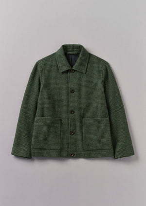 Dogtooth Wool Chore Jacket | Forest Green