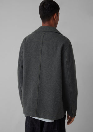 Melton Wool Blend Chore Jacket | Charcoal