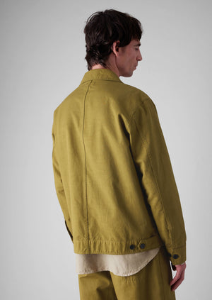 Patch Pocket Organic Cotton Coach Jacket | Warm Olive