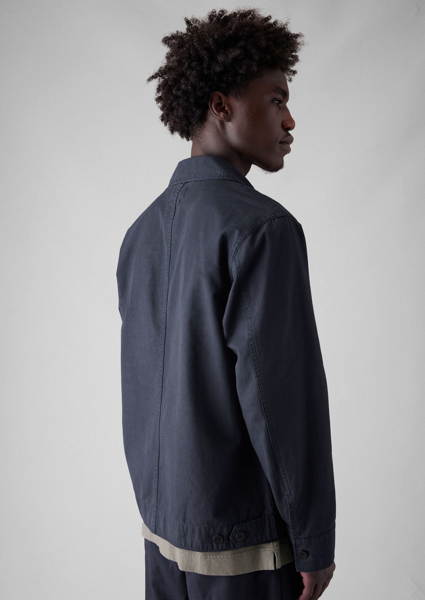 Patch Pocket Organic Cotton Coach Jacket | Navy