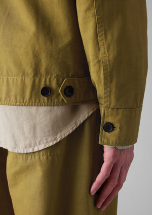 Patch Pocket Organic Cotton Coach Jacket | Warm Olive