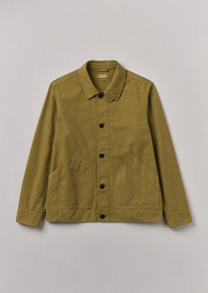 Patch Pocket Organic Cotton Coach Jacket | Warm Olive