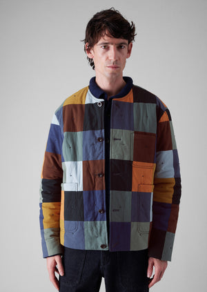 Padded Patchwork Cotton Jacket | Multi