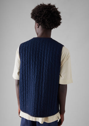 Indigo Cotton Padded Gilet | Indigo