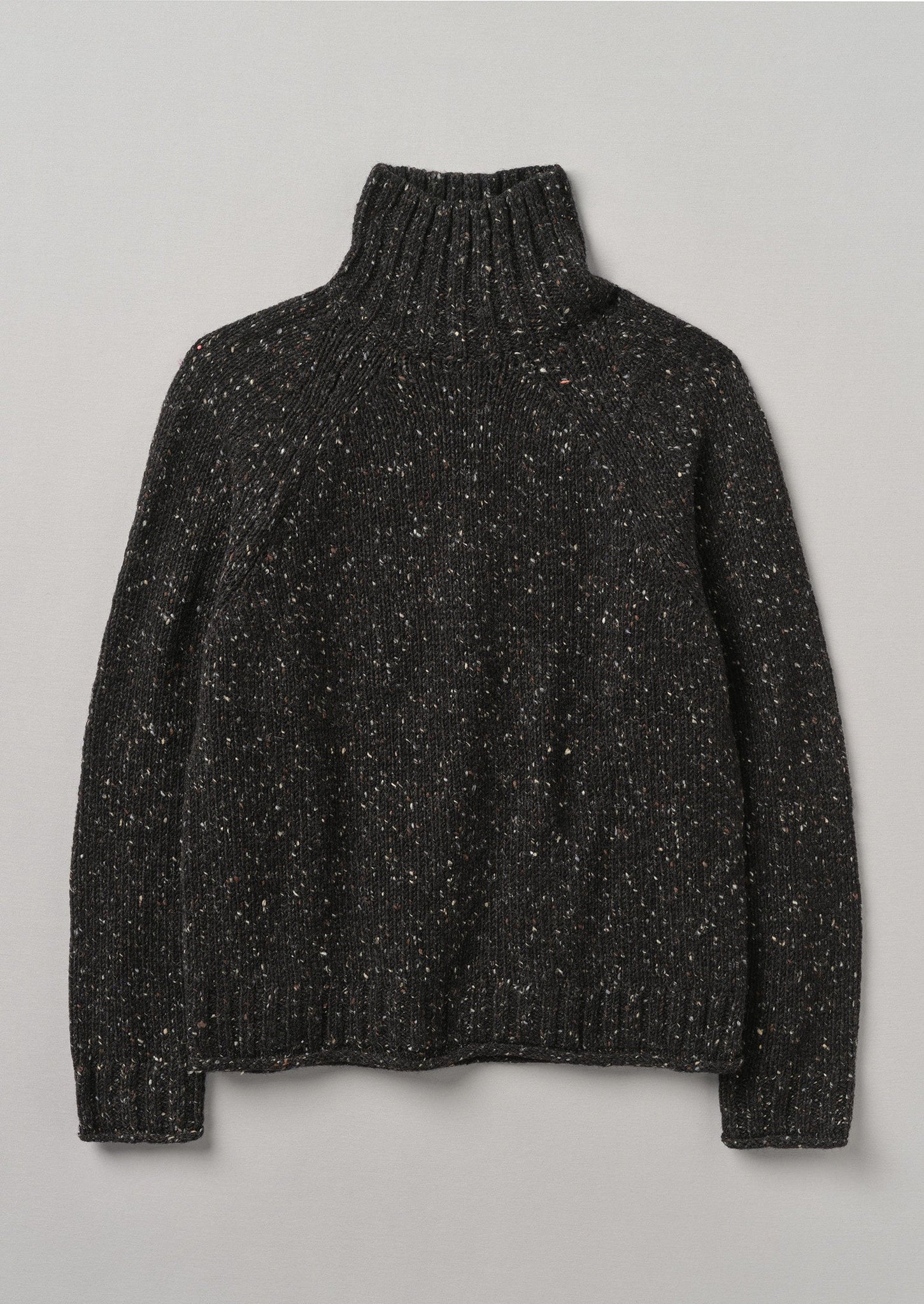 Donegal Roll Neck Sweater | Black Marl