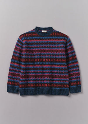 Soundwave Jacquard Crew Neck Sweater | Amethyst Multi