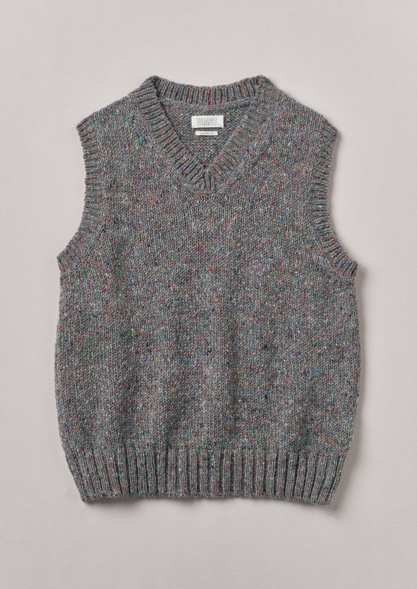 Donegal Wool Knitted Tank | Fossil Grey