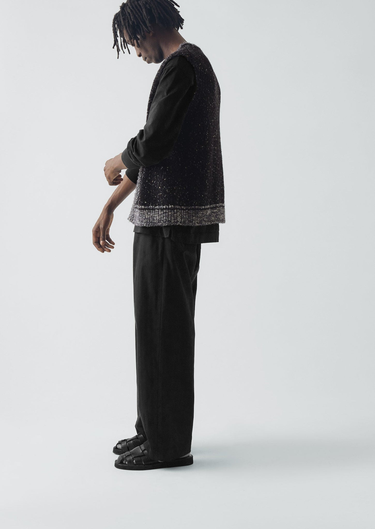 Donegal Contrast Trim Tank | Black