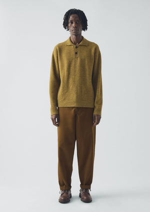 Wool Alpaca Polo Sweater | Pear
