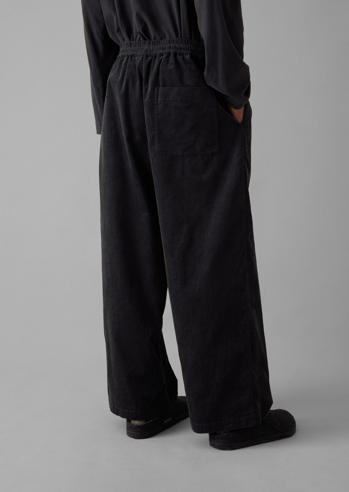 Soft Organic Cord Lounge Trousers | Charcoal