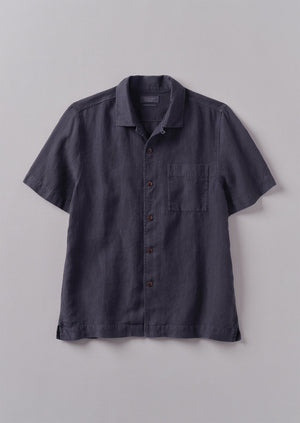 Linen Short Sleeve Shirt | Slate