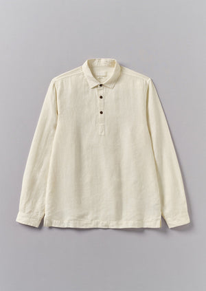 Half Placket Linen Shirt | Parchment