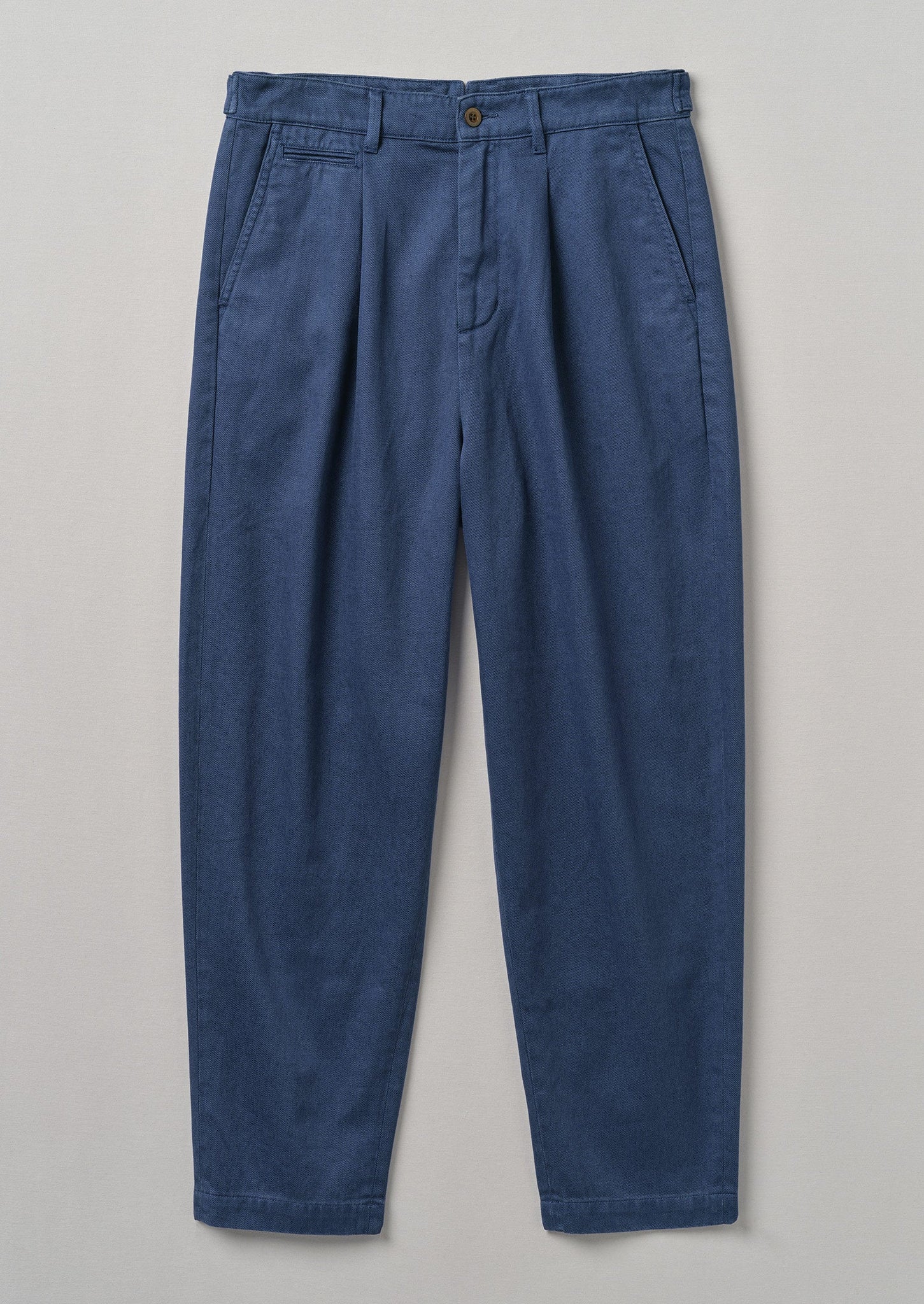 Duncan Exaggerated Tapered Trousers | Delft Blue