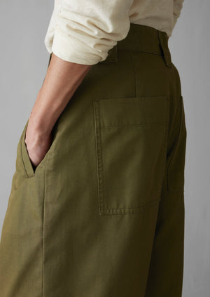 Garment Dyed Organic Cotton Tapered Trousers | Artichoke