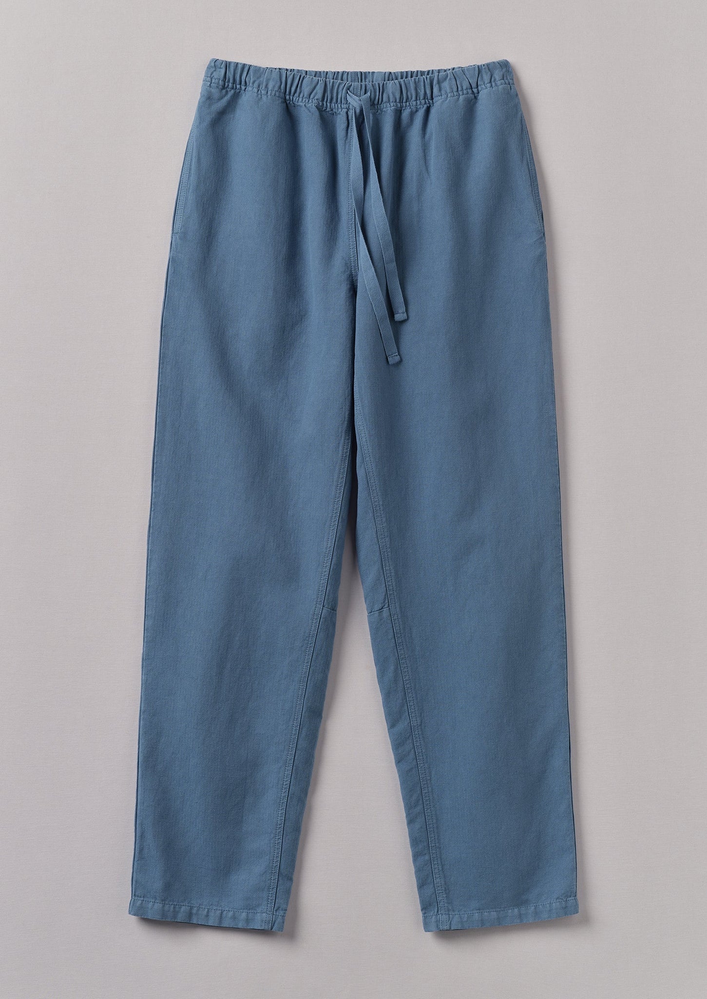 Alfie Garment Dyed Herringbone Trousers | Slate Blue