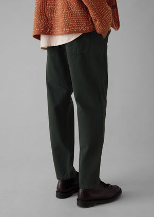 Norv Garment Dyed Tapered Trousers | Dark Mineral Green