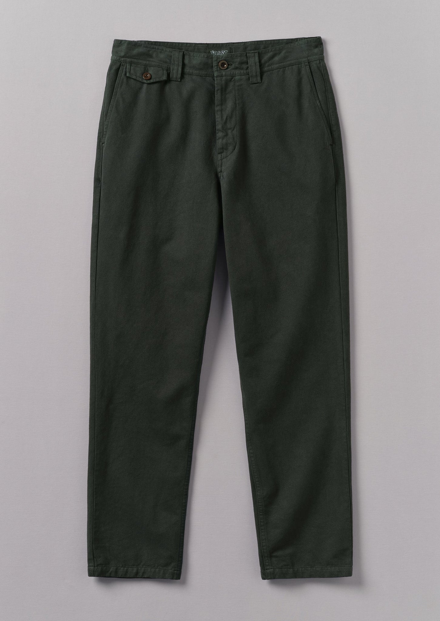 Norv Garment Dyed Tapered Trousers | Dark Mineral Green