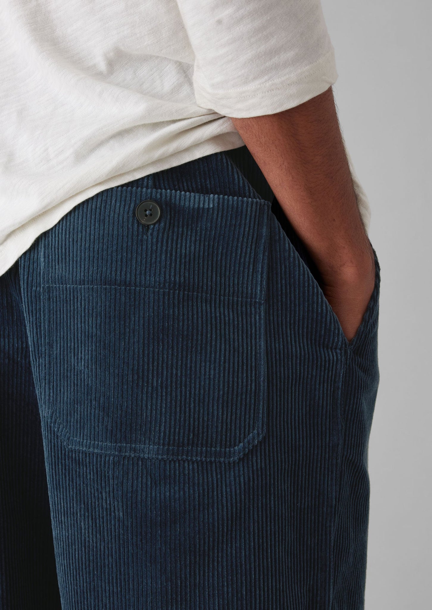 Rory Organic Cord Trousers | Dusty Navy