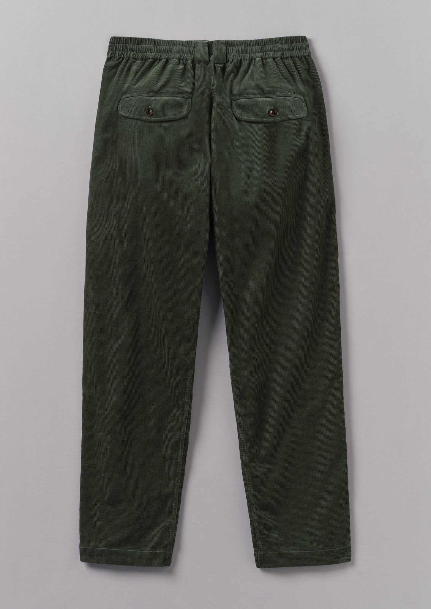 Soft Organic Cord Drawstring Trousers | Dark Mineral Green