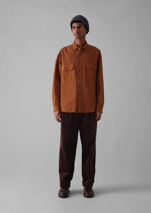 Bill Organic Cord Wide Leg Trousers | Chestnut