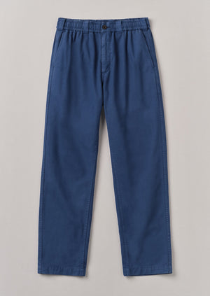 Canvas Cotton Drawstring Trousers | Engineer Blue