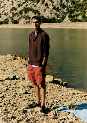 Cotton Canvas Shorts | Terracotta
