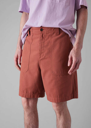 Cotton Canvas Shorts | Terracotta