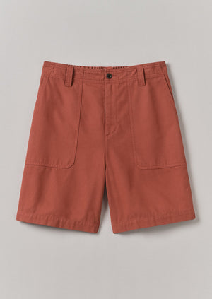 Cotton Canvas Shorts | Terracotta