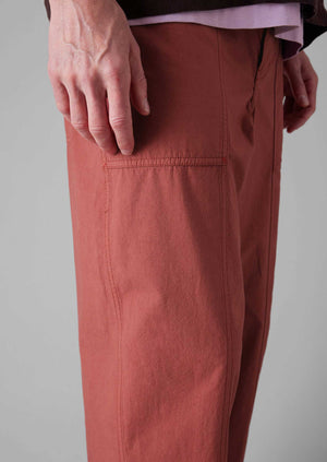 Cotton Linen Workwear Trousers | Red Brick