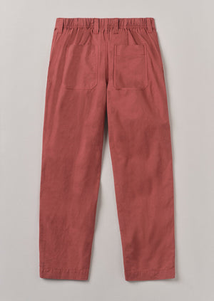 Cotton Linen Workwear Trousers | Red Brick