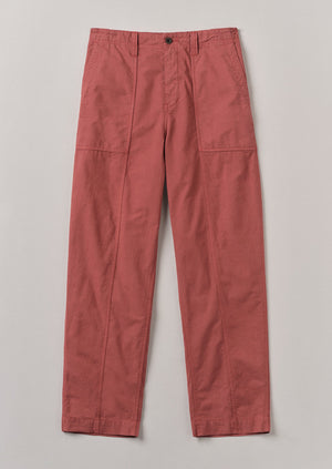 Cotton Linen Workwear Trousers | Red Brick