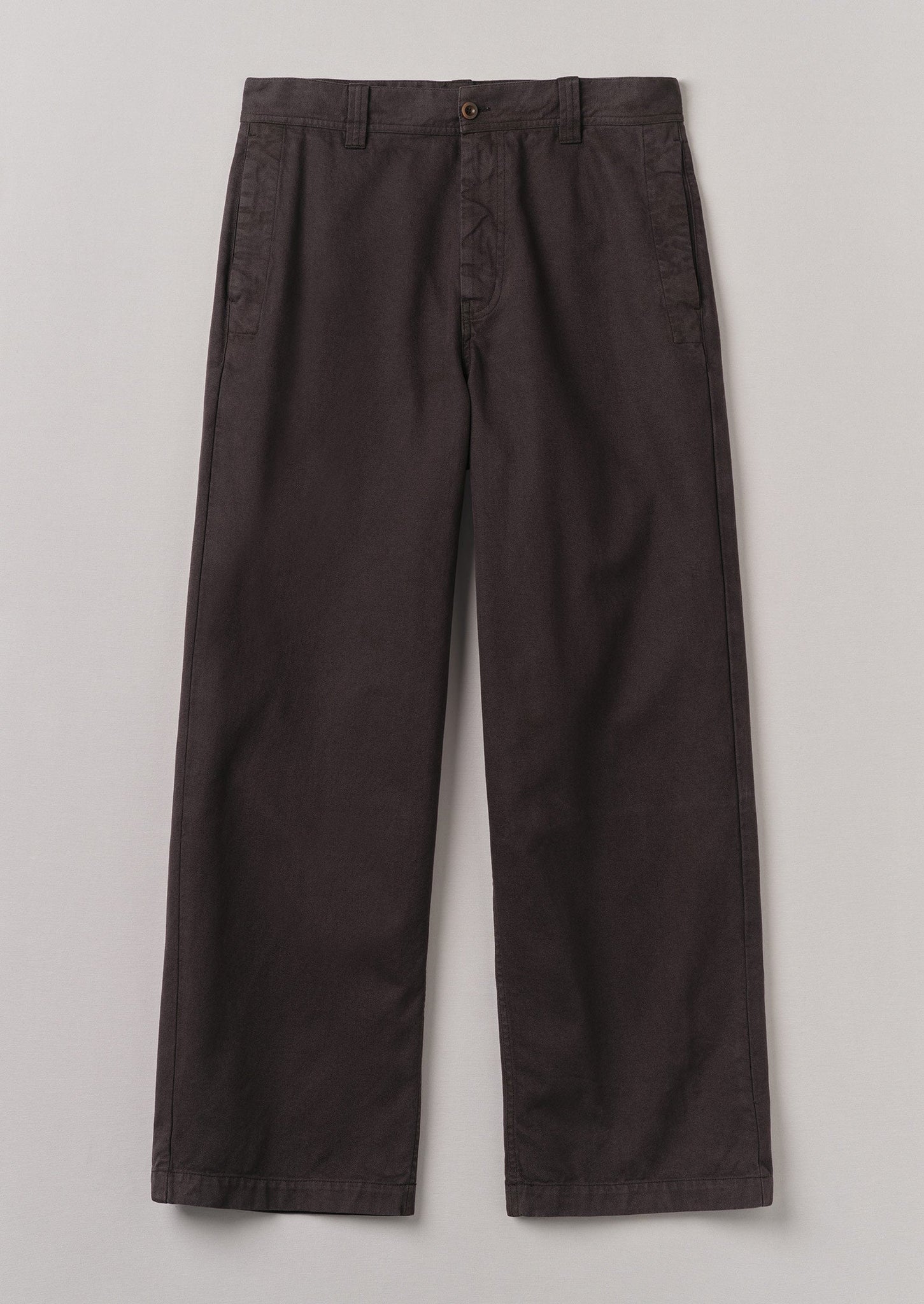 Cotton Canvas Wide Leg Trousers | Cocoa Bean