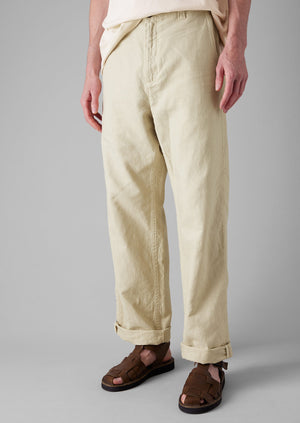 Rory Cotton Linen Drawstring Trousers | Wood Ash