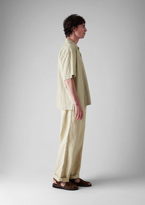 Rory Cotton Linen Drawstring Trousers | Wood Ash