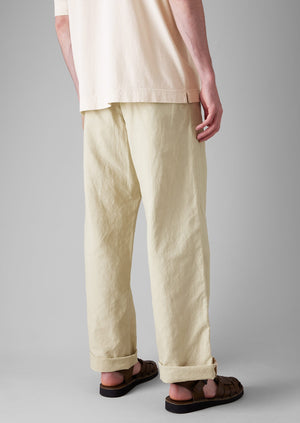 Rory Cotton Linen Drawstring Trousers | Wood Ash