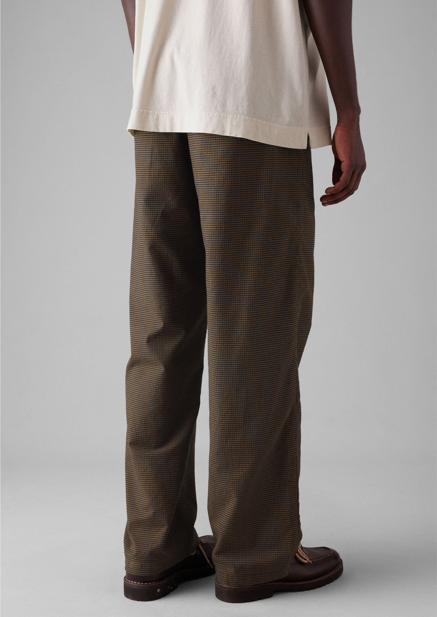 Rory Gingham Drawstring Trousers | Burnt Umber