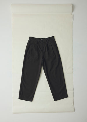 Bill Cotton Canvas Wide Leg Trousers | Soft Black