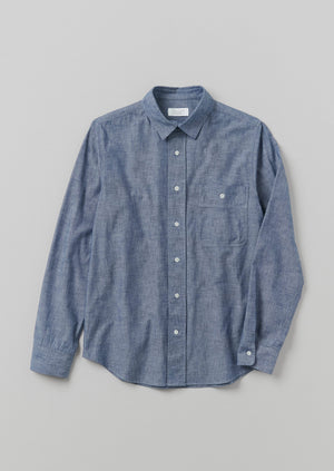 Selvedge Cotton Chambray Shirt | Indigo