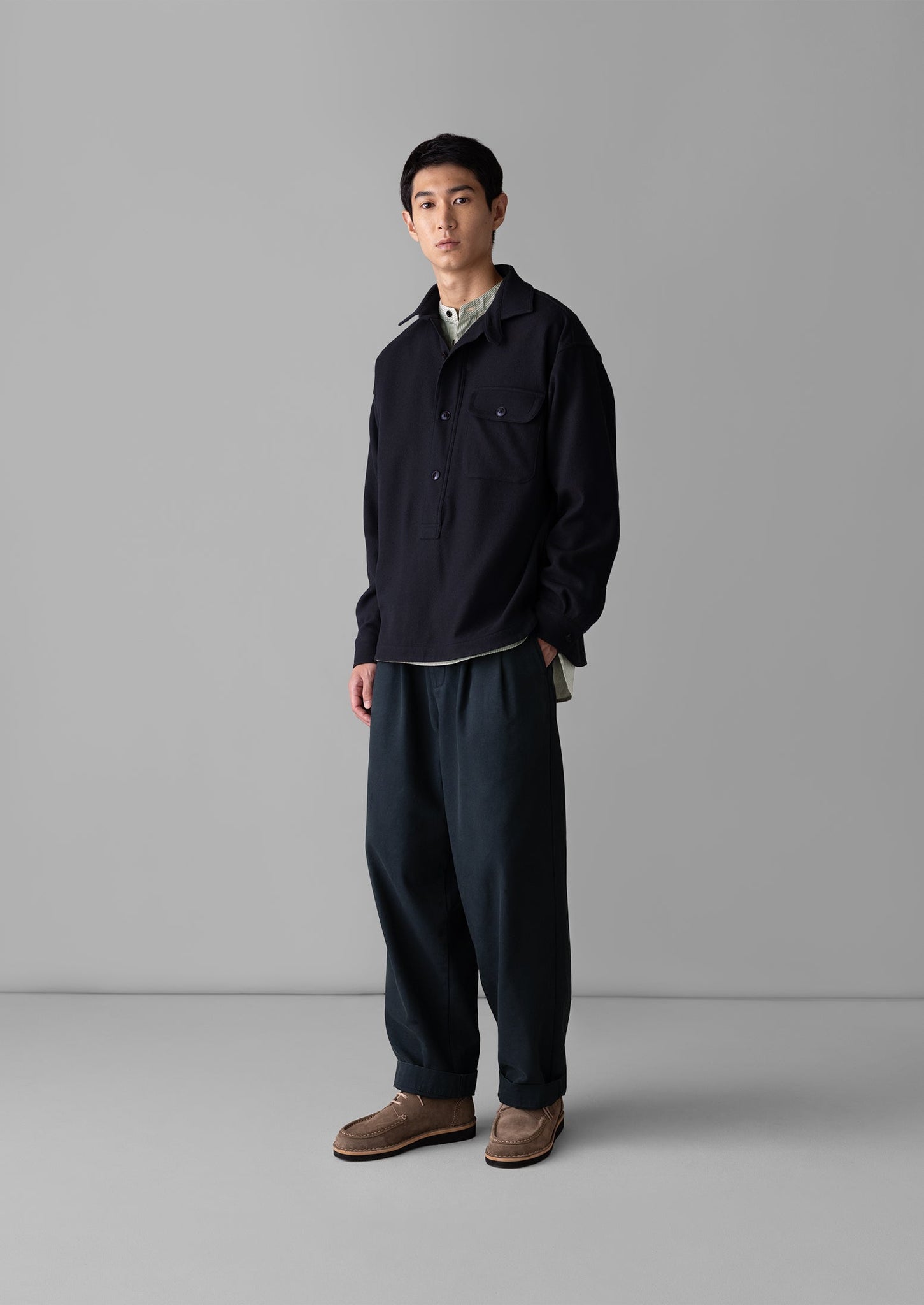 Wool Cashmere Overshirt | Navy