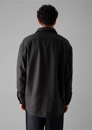 Wool Cashmere Overshirt | Charcoal