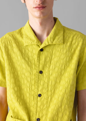 Fly Away Collar Jacquard Shirt | Billi Flower Yellow