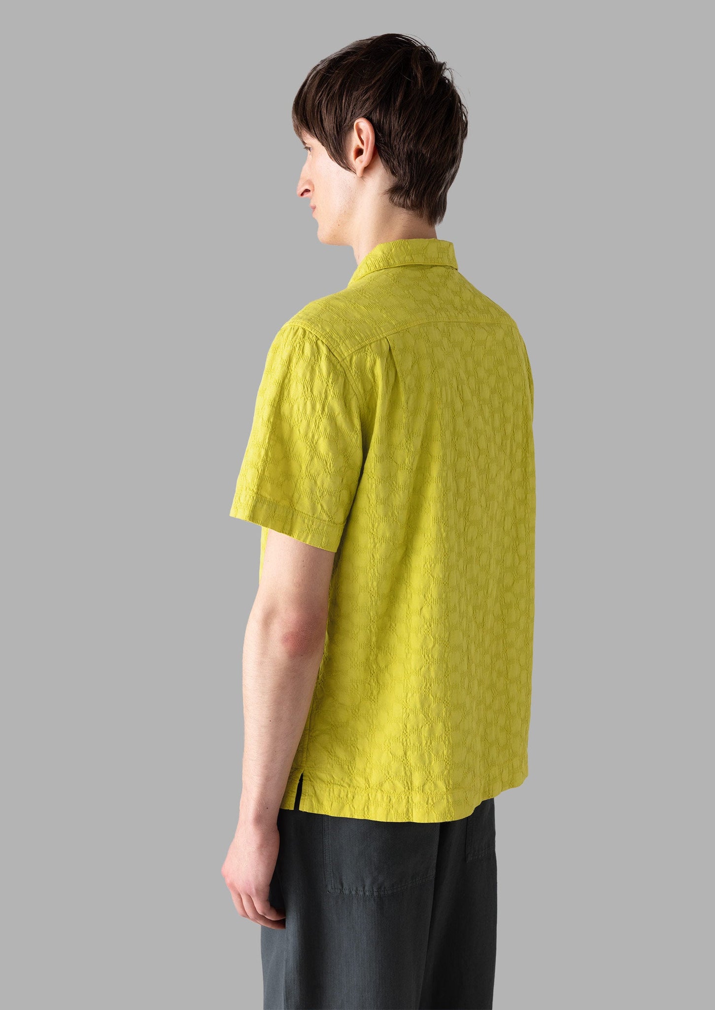 Fly Away Collar Jacquard Shirt | Billi Flower Yellow