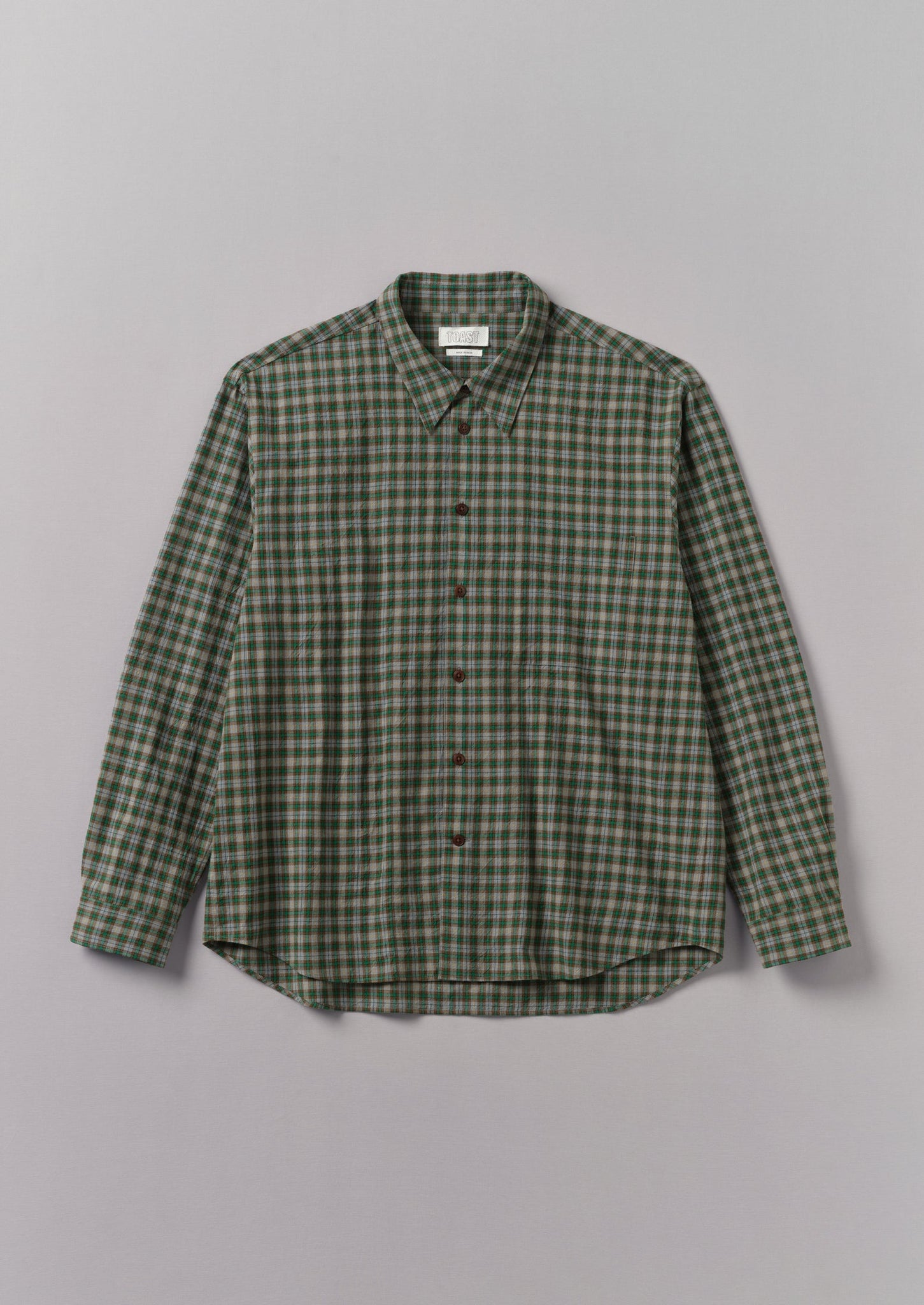 Check Cotton Wool Shirt | Grey/Green