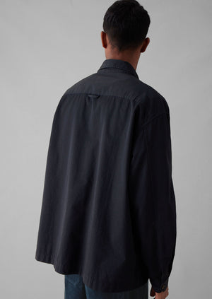 Garment Dyed Cotton Twill Shirt | Navy