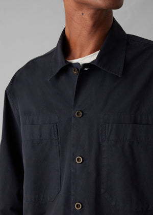 Garment Dyed Cotton Twill Shirt | Navy