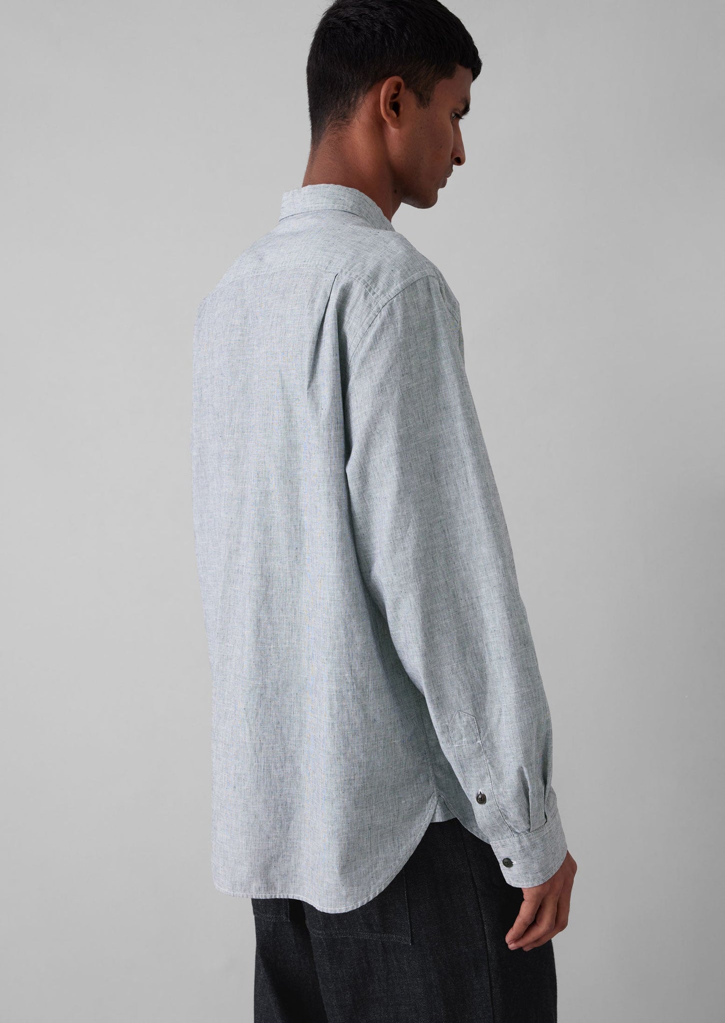 Chambray Cotton Linen Shirt | Charcoal