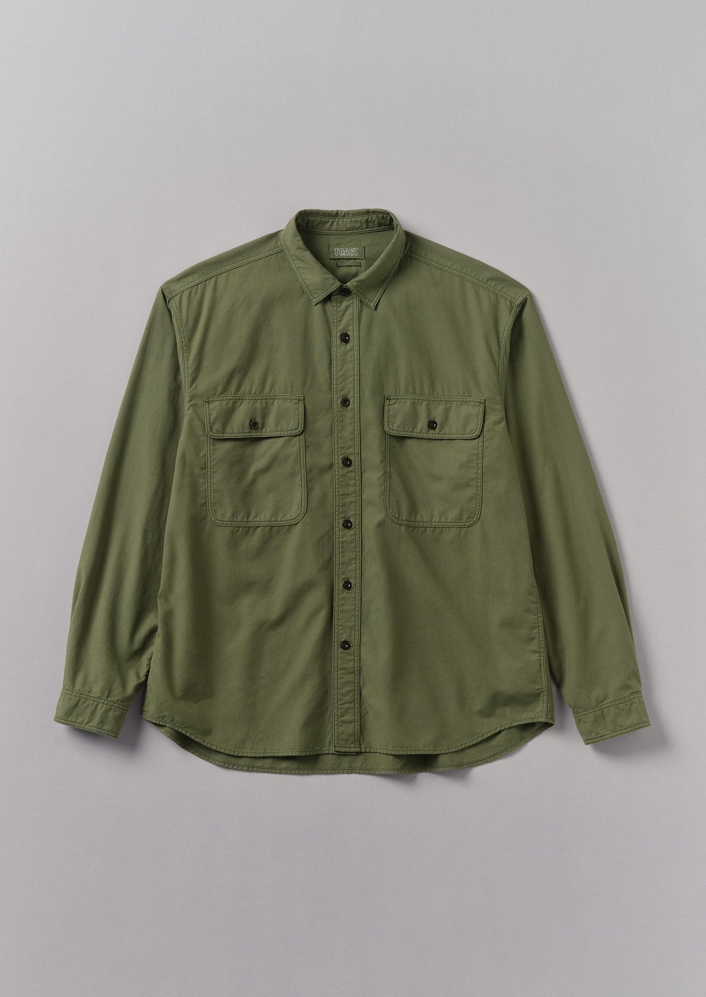 Garment Dyed Oxford Workwear Shirt | Washed Olive