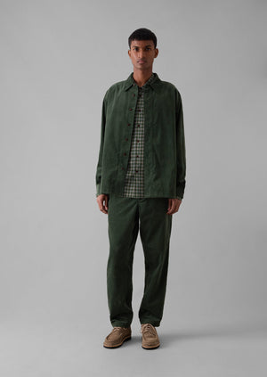 Point Collar Organic Cord Shirt | Dark Mineral Green